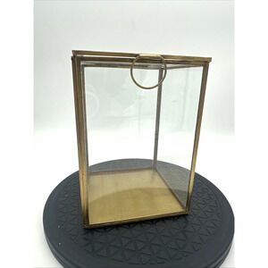 Vintage Tozai Brass Glass Jewelry Box Trinket Holder